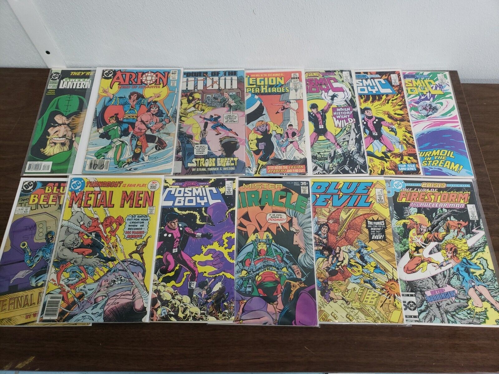 13 Vintage DC Cosmic Boy. Blue Devil , Atom 1977,1983,1985,1988 comic book lot