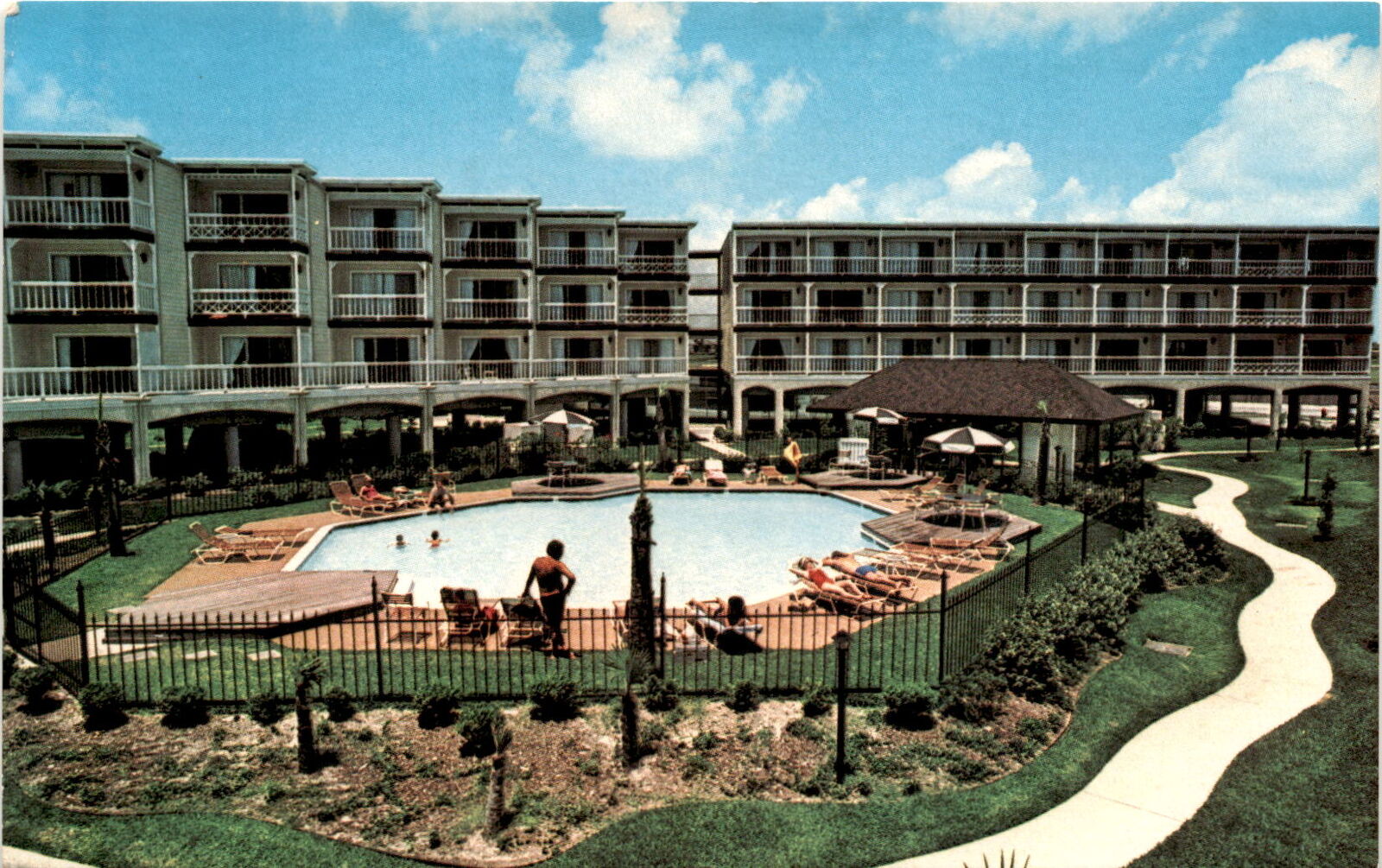Galveston Island, Texas, Gulf-view suites, kitchen, lighted tennis Postcard
