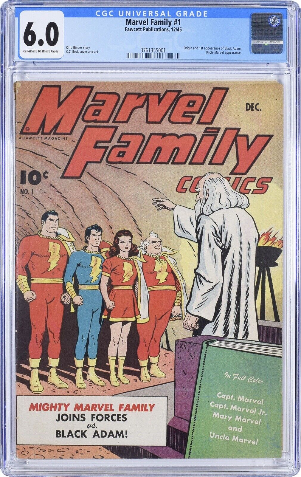 MARVEL FAMILY #1 CGC 6.0 SERIOUS COLLECTOR\'S ONLY. 1st APPEARANCE of BLACK ADAM