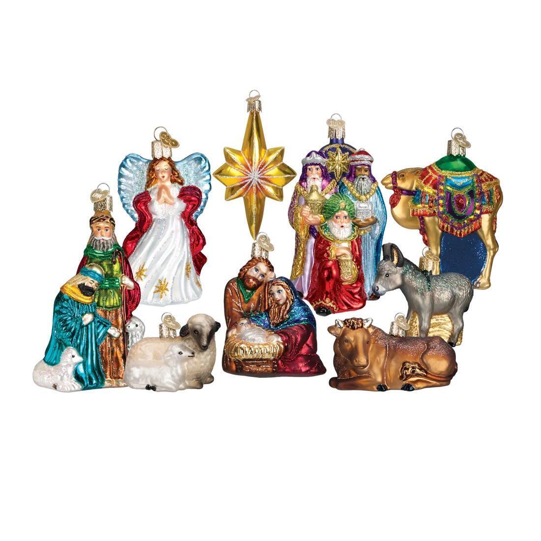 Old World Christmas: Nativity Collection Hanging Ornaments, Set of 9 14020-OWC