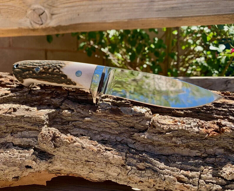 Custom Handmade D2 Steel Loveless Style Stag Horn Handle Hunting Knife
