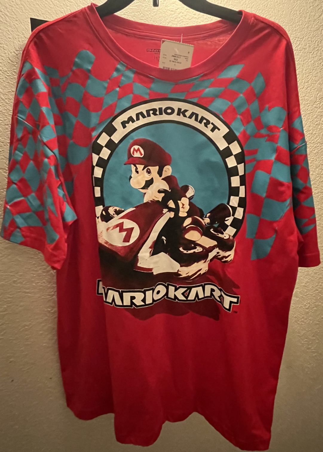Mario Kart T-Shirt Adult Larg Red Cotton/Poly