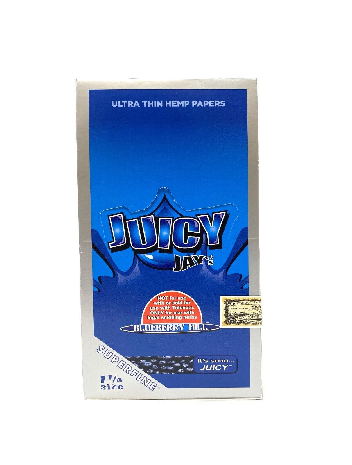 Juicy Jay's Super Fine Papers Blueberry Hill 1 1/4  Box 24 SUPERFINE papers
