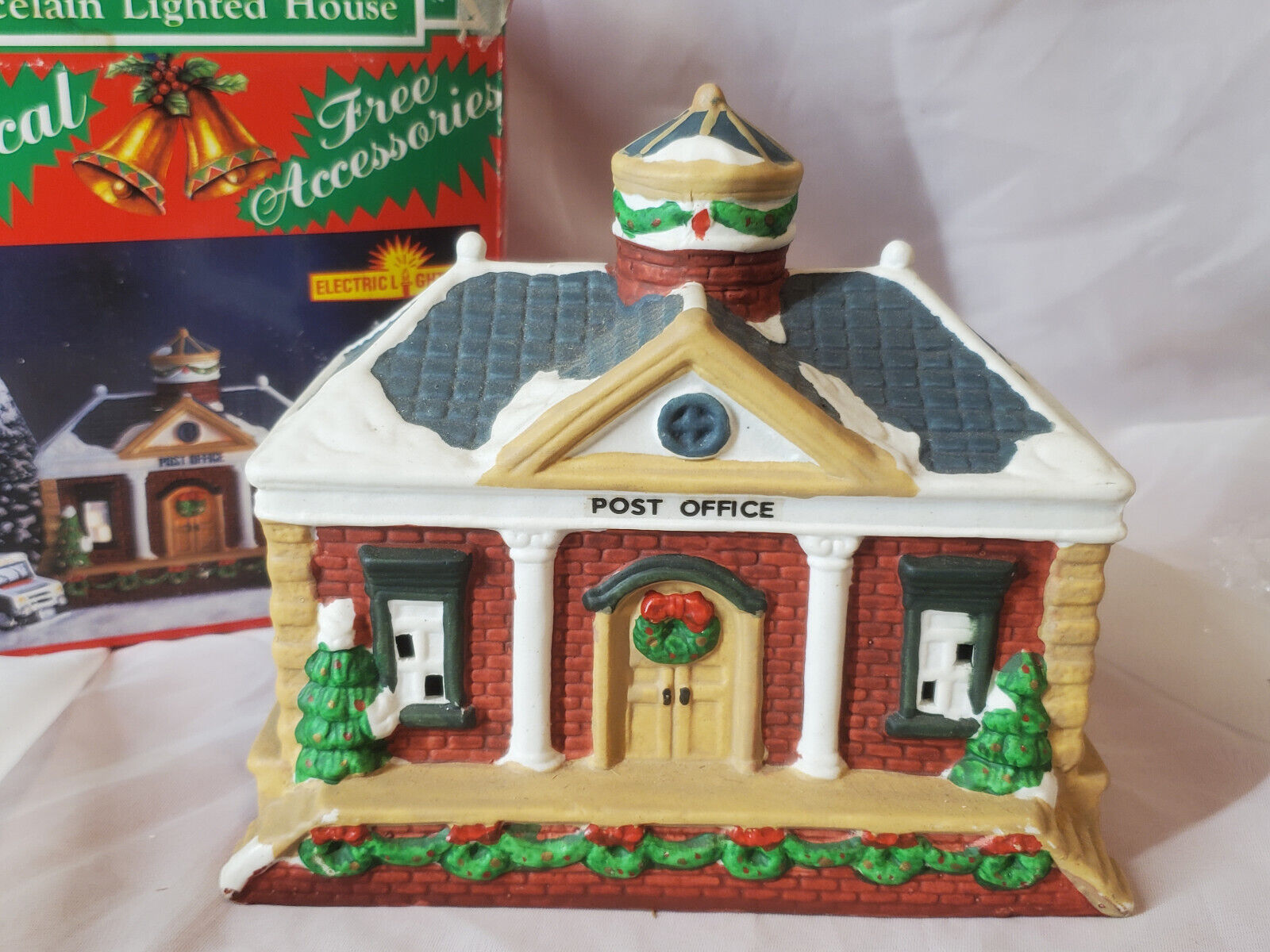 Winter Valley Village Hand Painted Post Office Christmas Village House