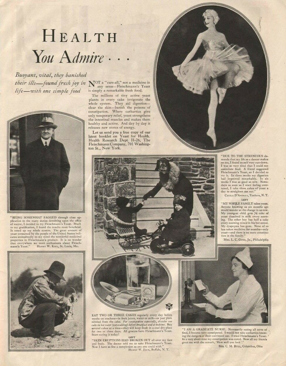 1926 Fleischmann's Yeast - Vintage Advertisement