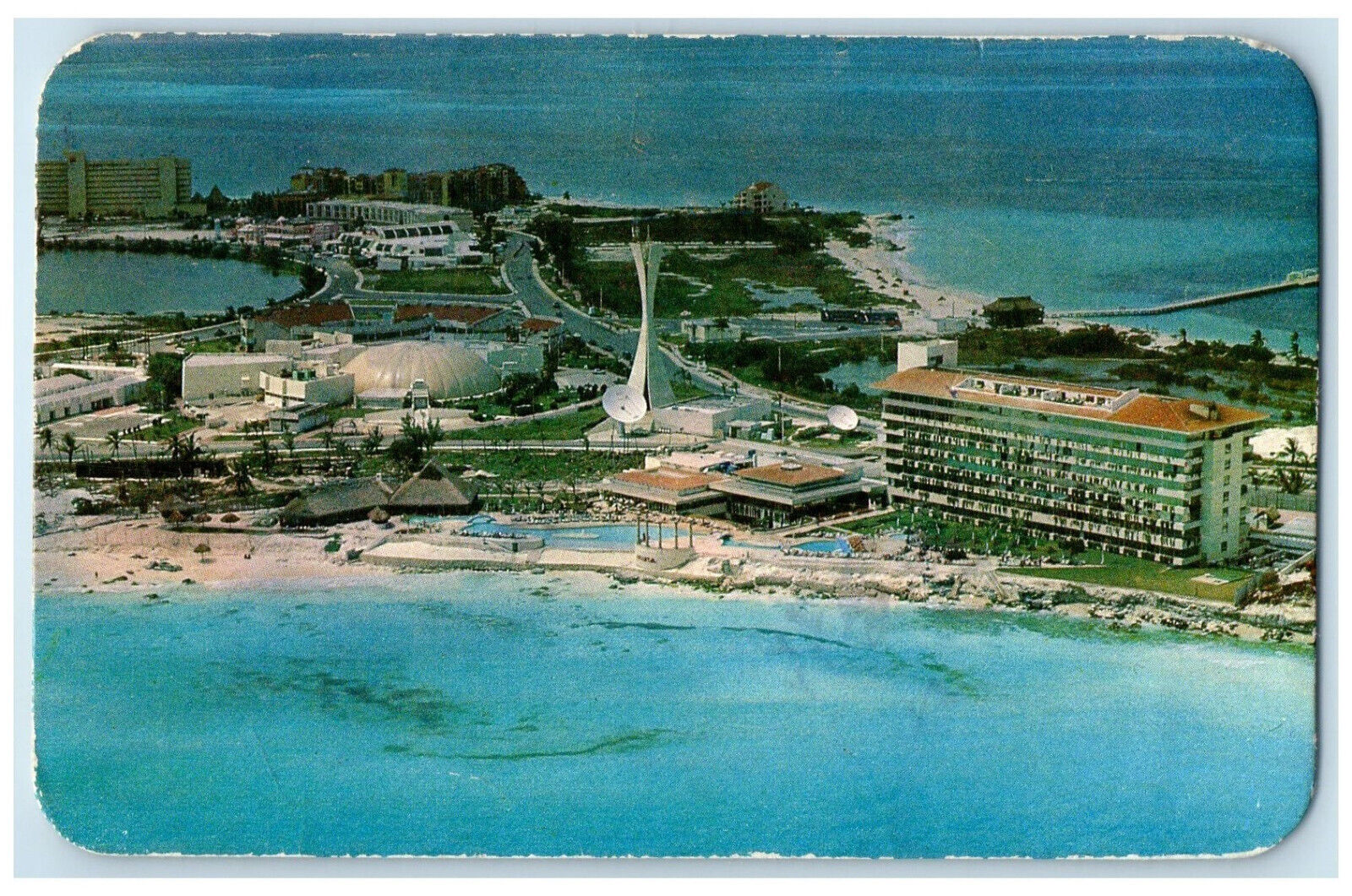 1985 Beach View Hotel Krystal Cancun Quintana Roo Mexico Vintage Postcard
