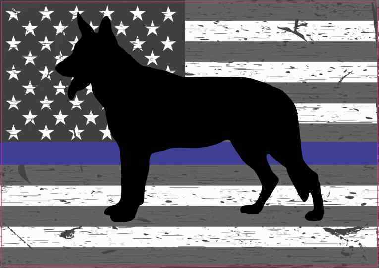 5X3.5 Blue Lives Matter Canine Sticker Police Flag Stickers Vehicle Window Flags
