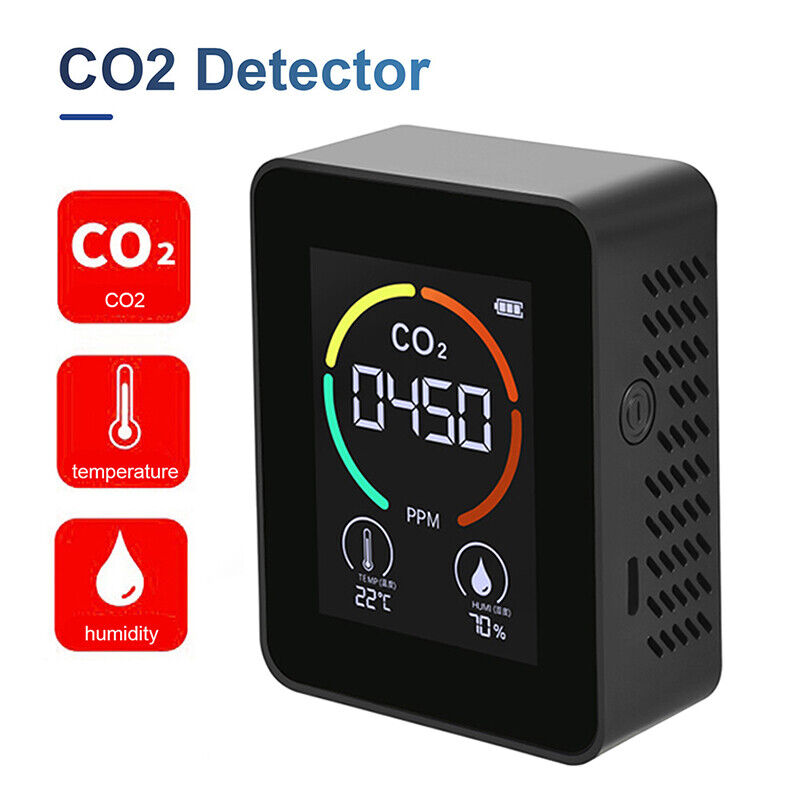 3 in 1 Carbon Dioxide Detector CO2 Detector Air Quality Monitor Meter F6T6
