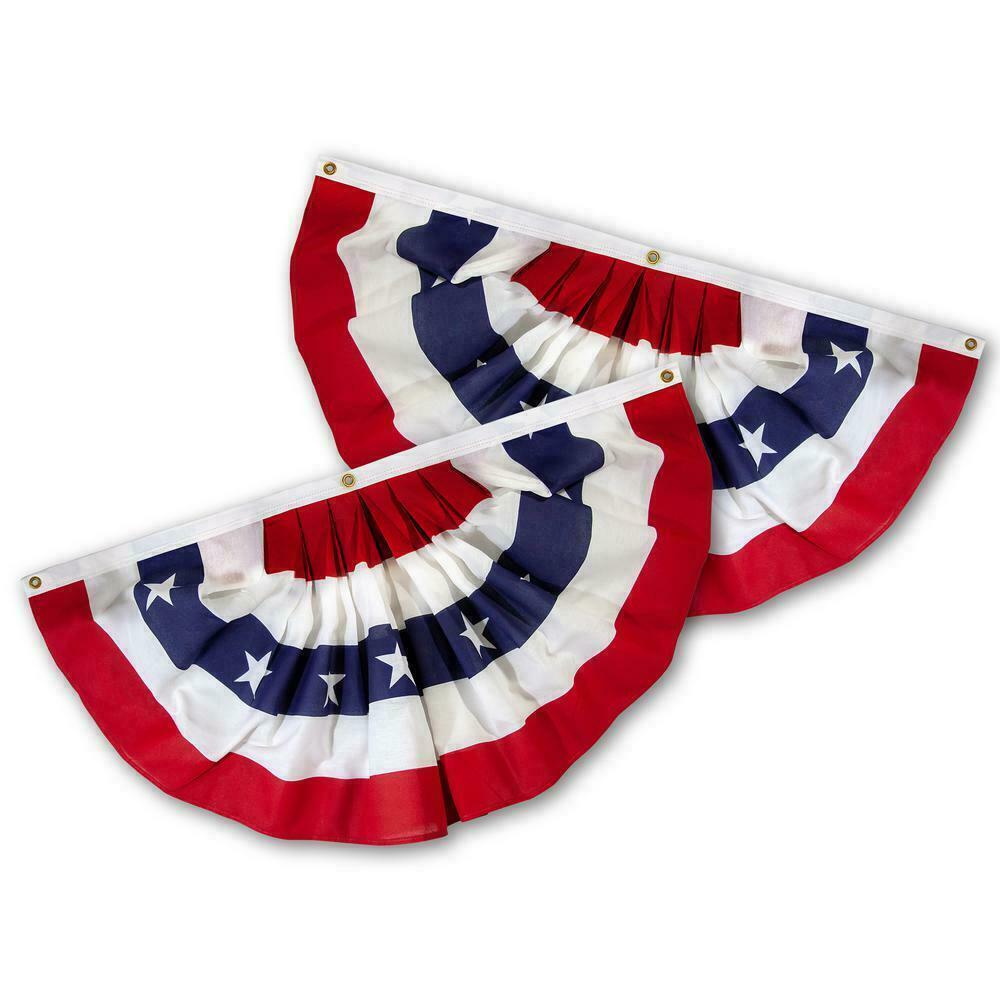 (2 Pack) 3x5 Ft USA AMERICAN BUNTING FLAG Americana PARADE BANNER bunting