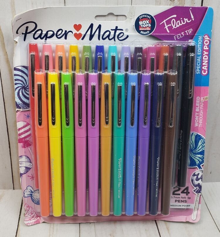 Paper Mate Flair 24 Felt Tip Pen Cotton Candy Edition Medium 0.7mm NEW 
