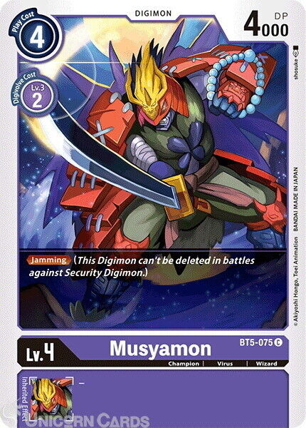 BT5-075 Musyamon Common Mint Digimon Card