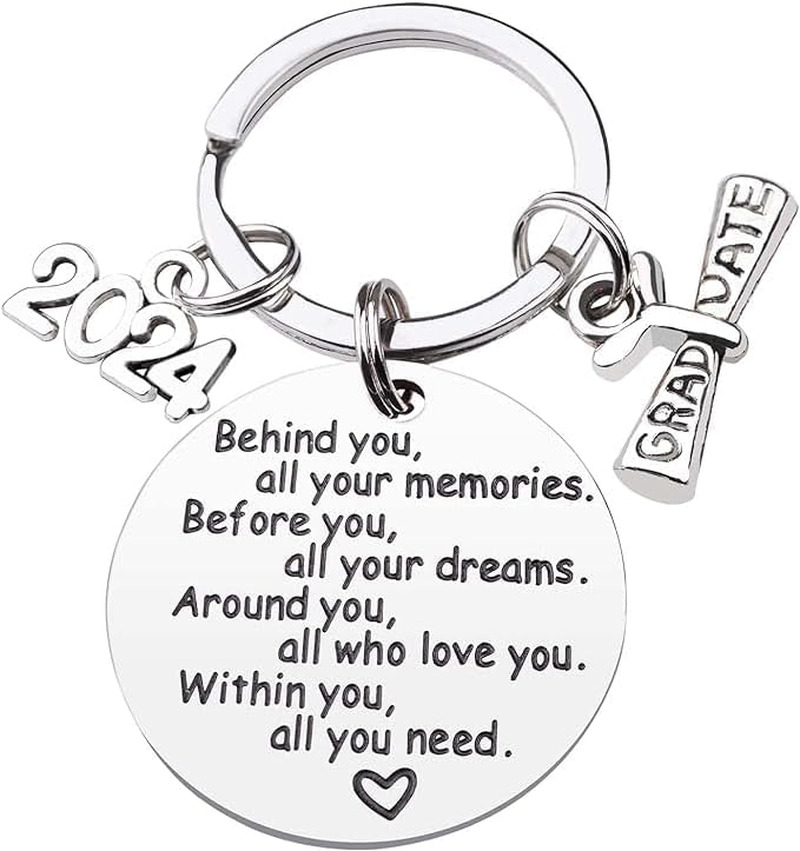 Class of 2024 Graduation Keychain - Senior 2024 Graduation Gifts for Her/Him, In