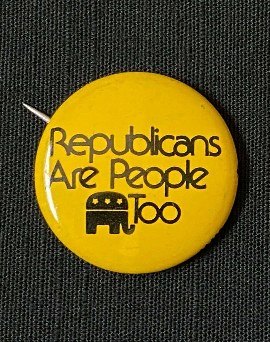 1976 Republicans Are People Too Button VINTAGE