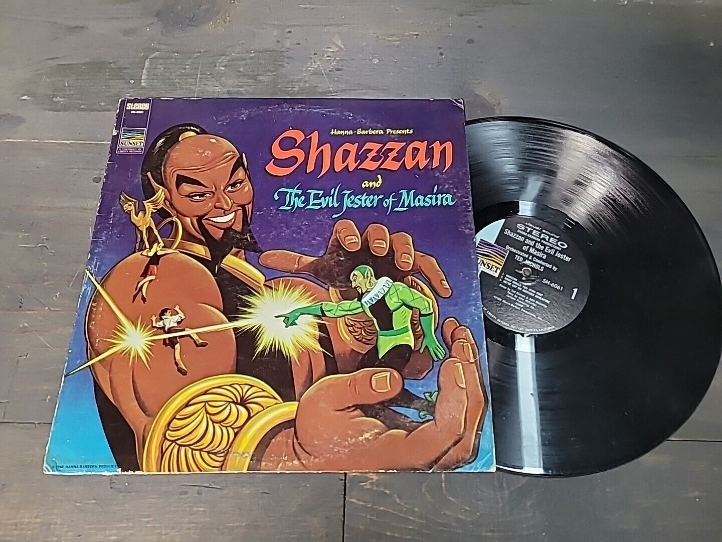SHAZZAN -And The Evil Jester Of Masira 33rpm Hannah Barbera Rare Vintage Vinyl