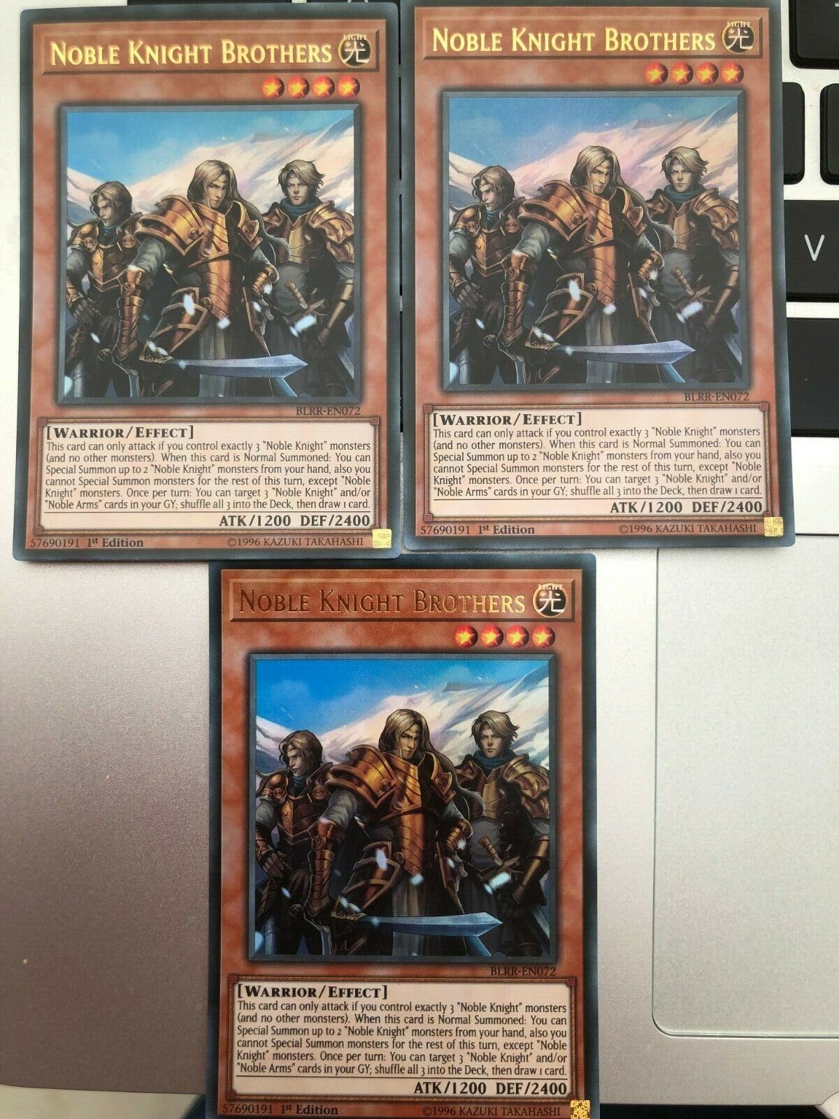 Yugioh Noble Knight Brothers BLRR-EN072 Ultra Rare 1st Edition NM x3
