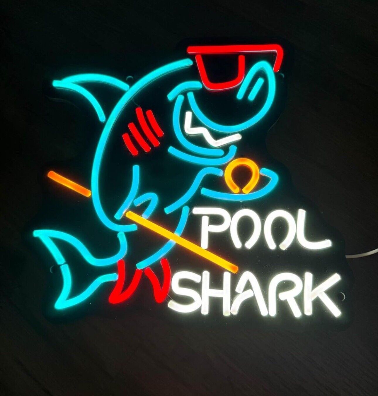 Pool Shark LED Sign for Bar Table Beer Party Tube USB