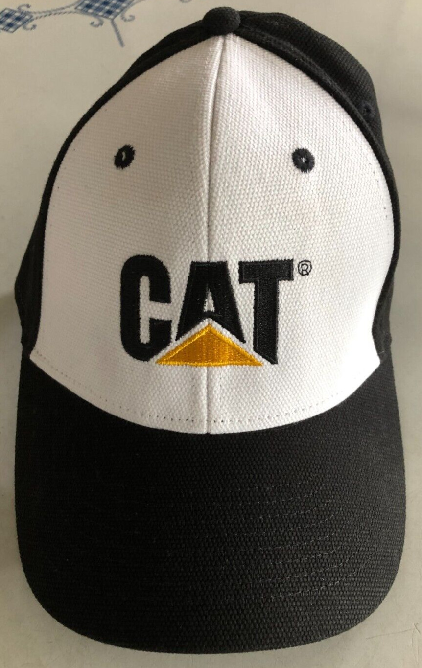 NEW Authentic CAT Construction Caterpillar Baseball Cap Black/White/Yellow Hat