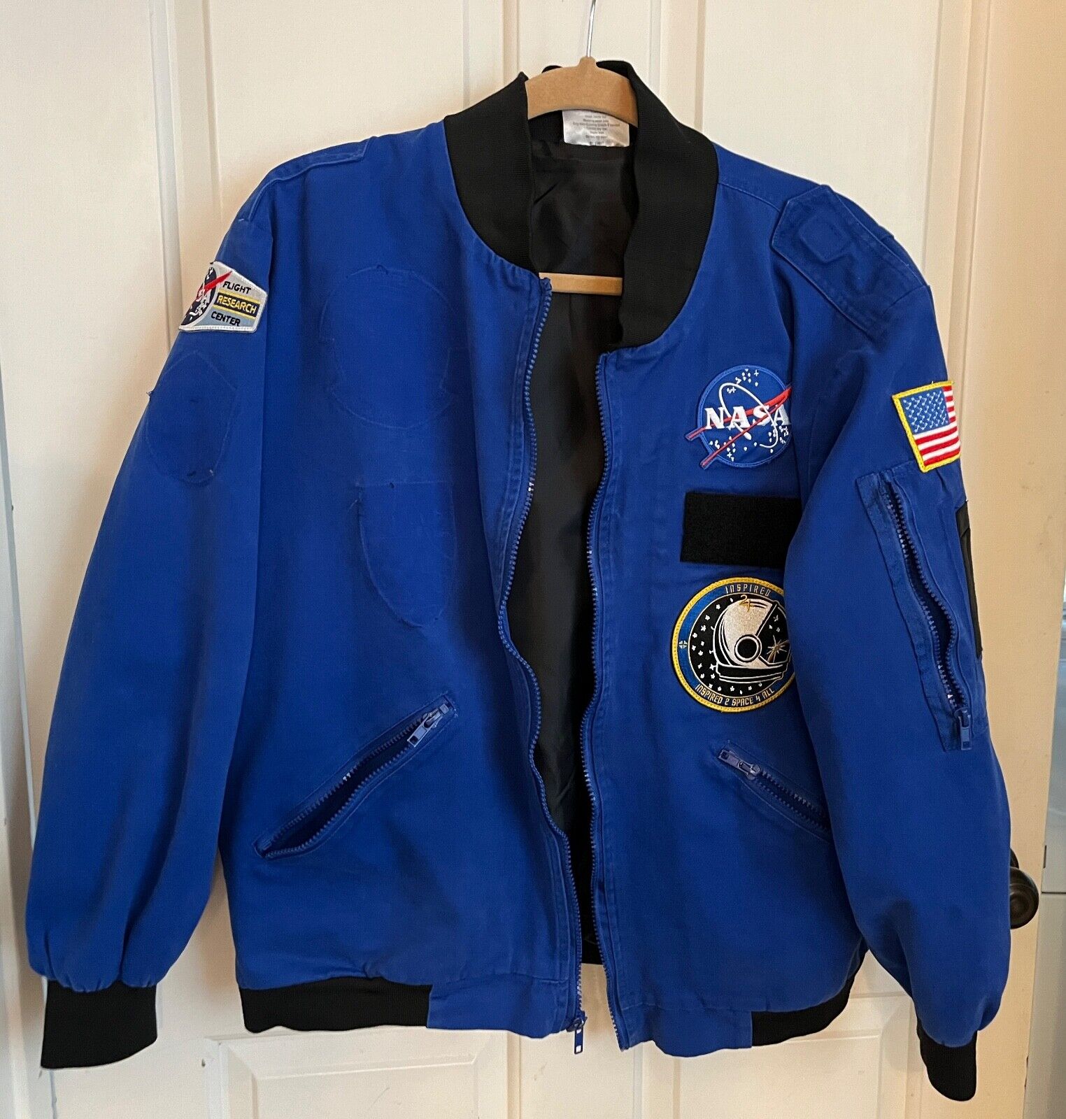 Blue NASA Flight Jacket - Used w/patches - Small