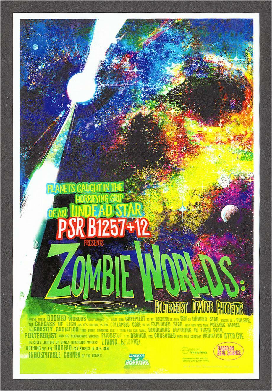 PSR B1257+12 Pulsar Star and Exoplanets Zombie Worlds Outer Space Postcard