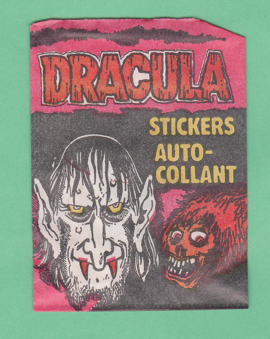 1972 Monty Gum Dracula Stickers Unopened Pack Fresh From box