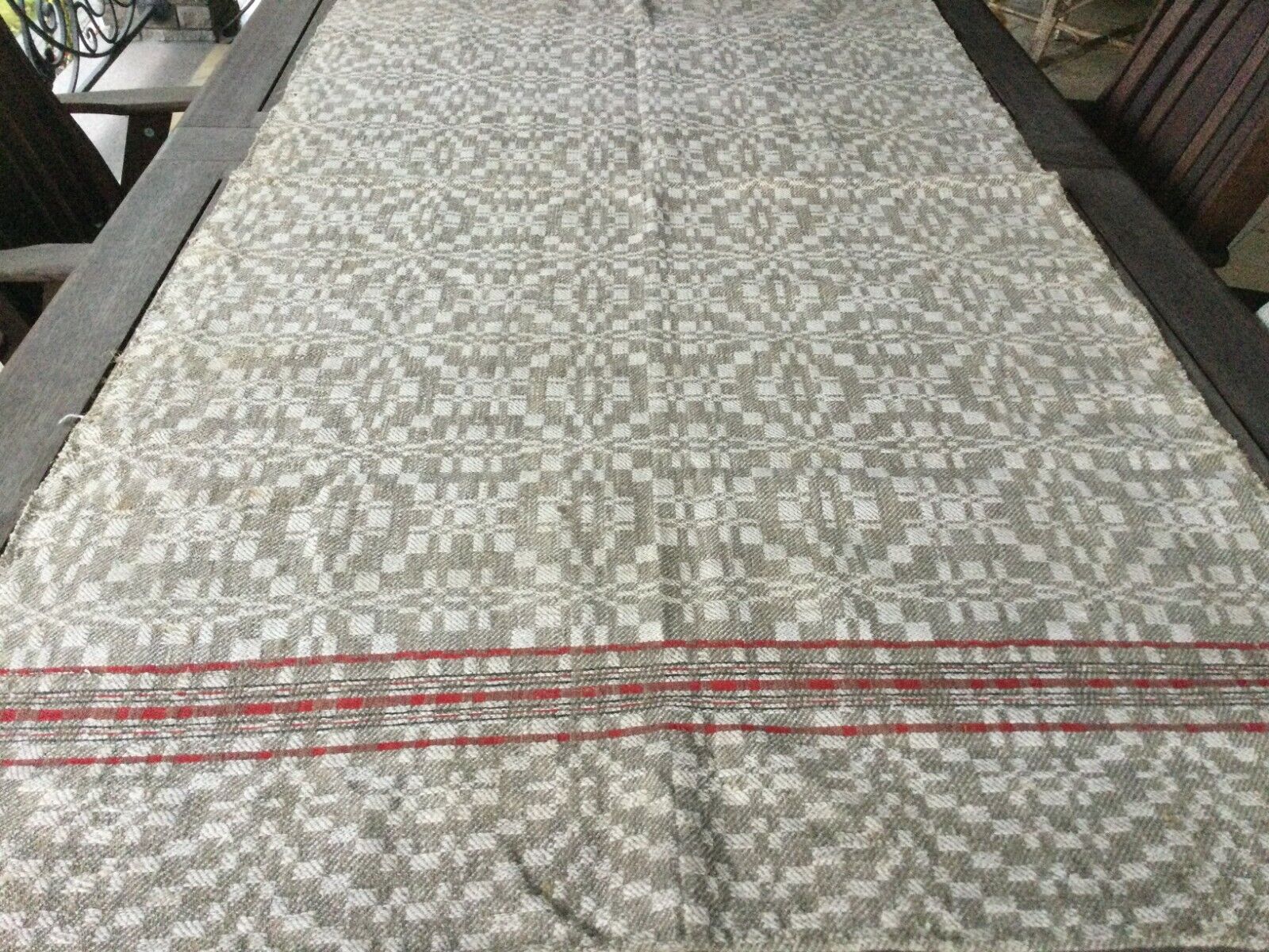 Handwoven Fabric Homespun Nettle Linen Textile Upholstery Antique Rustic 2.26 yd