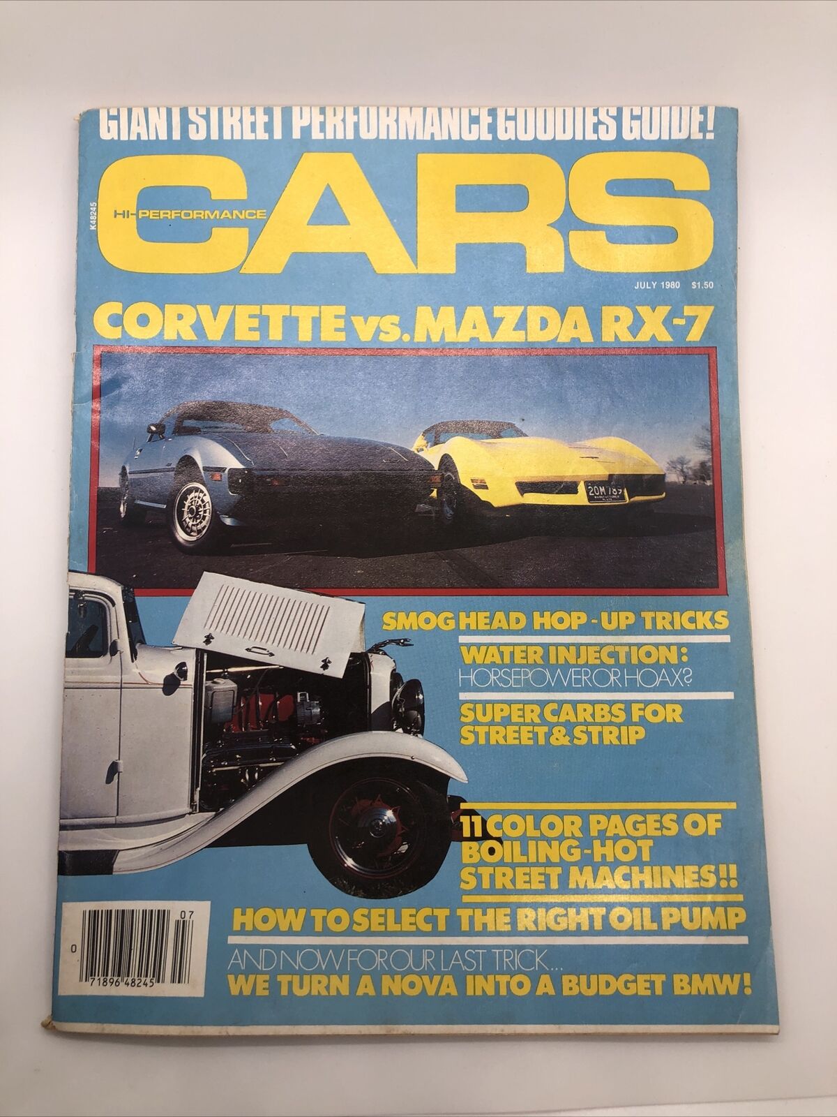 Hi-Performance Cars Magazine July 1980 - Corvette vs Mazda RX-7 - Chevy Nova