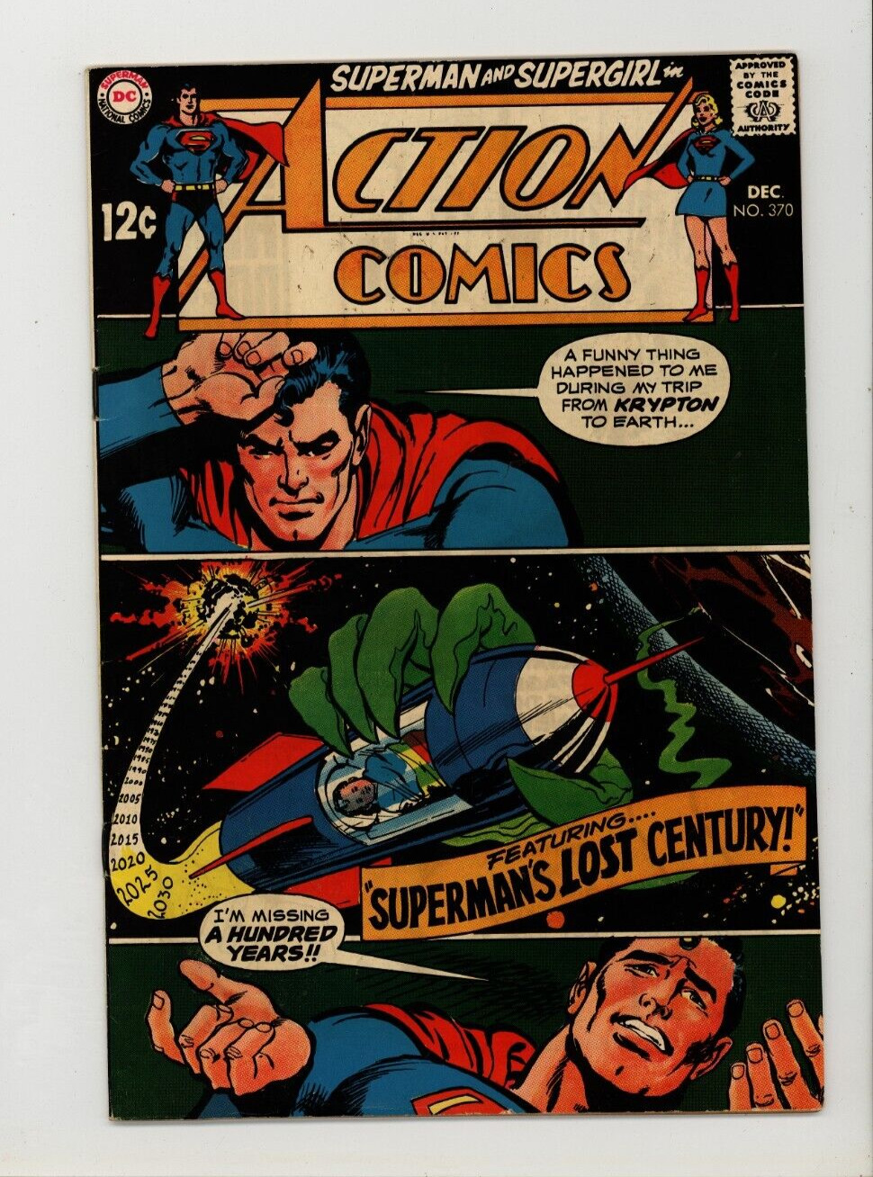Action Comics 370 VG/F Jonathan & Martha Kent Cameo Neal Adams Cover 1968