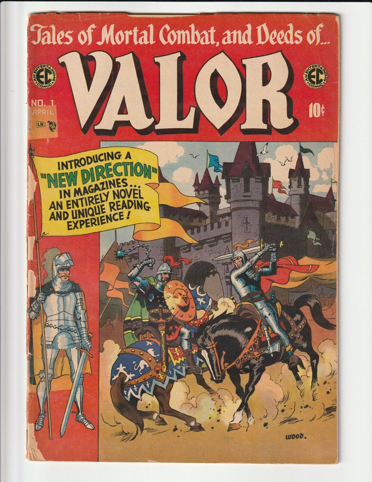 VALOR #1 (1955) EC COMICS VERY LOW GRADE COMPLETE