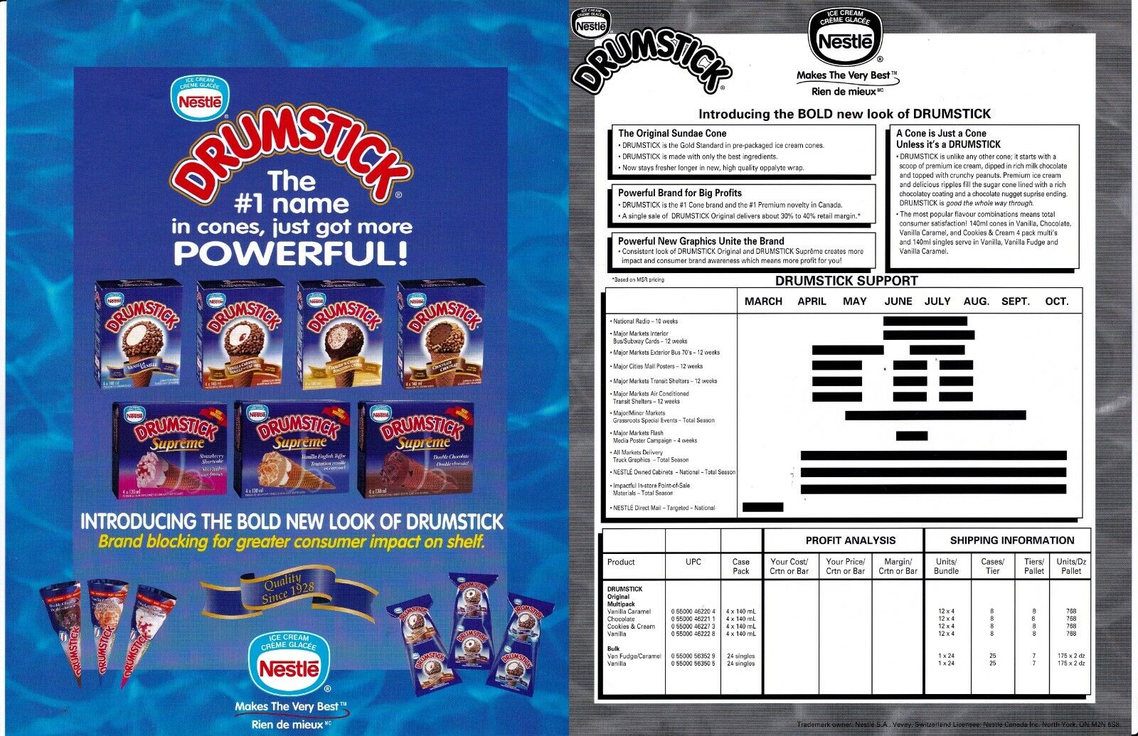 Nestle Drumstick Ice Cream Advertising Spec Sheet gmc1