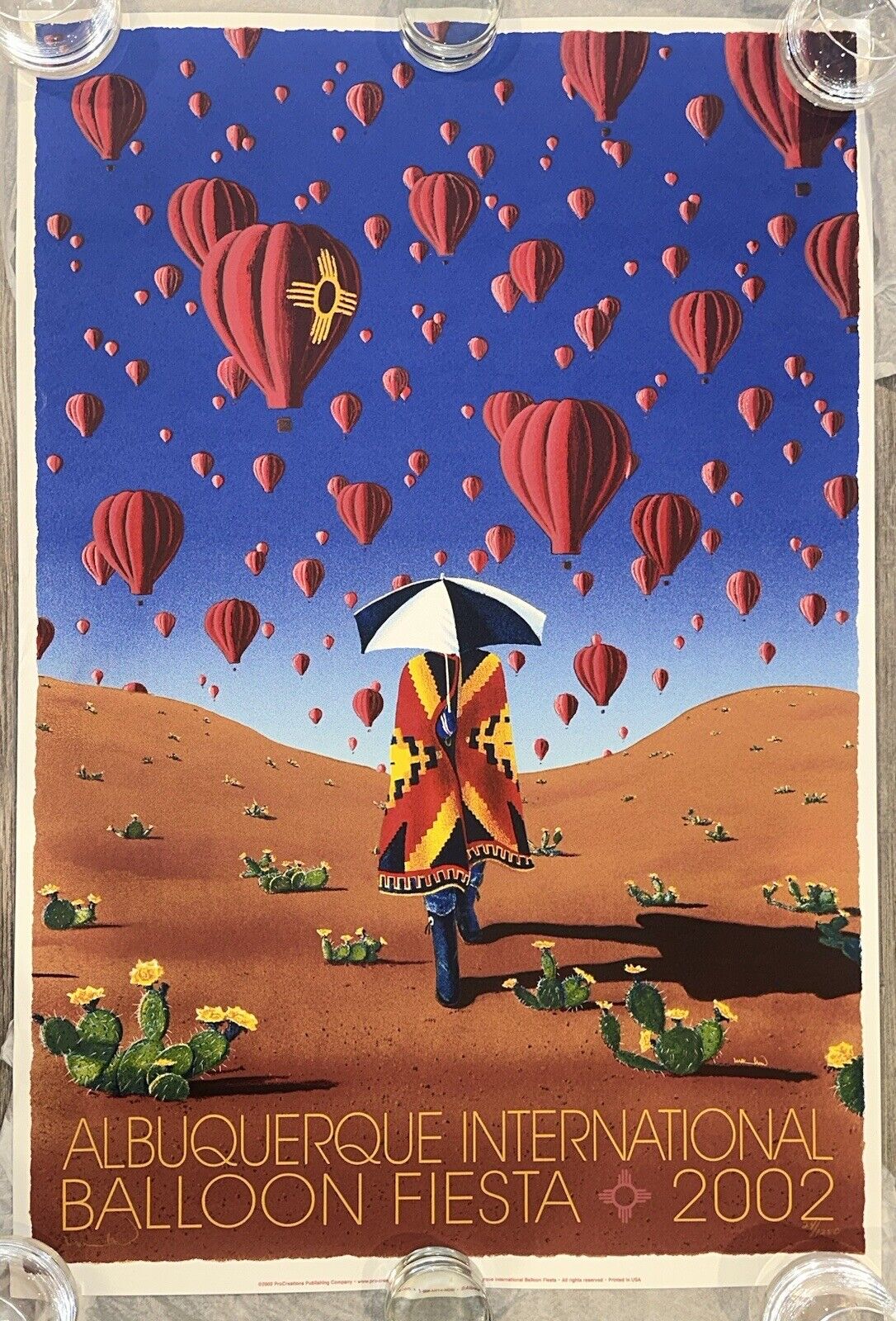 Vintage 2002 Albuquerque International Balloon Fiesta Poster. Signed/#’d.