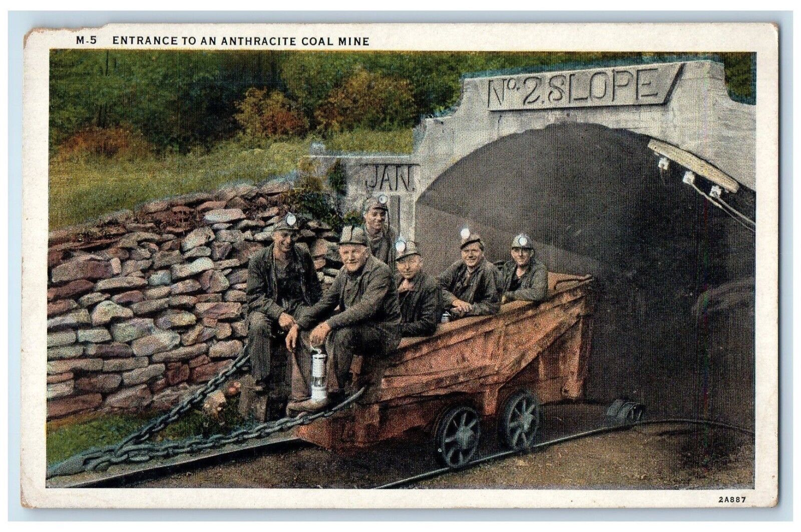 1937 Entrance To An Anthracite Coal Mine Slope Miners Posted Vintage Postcard