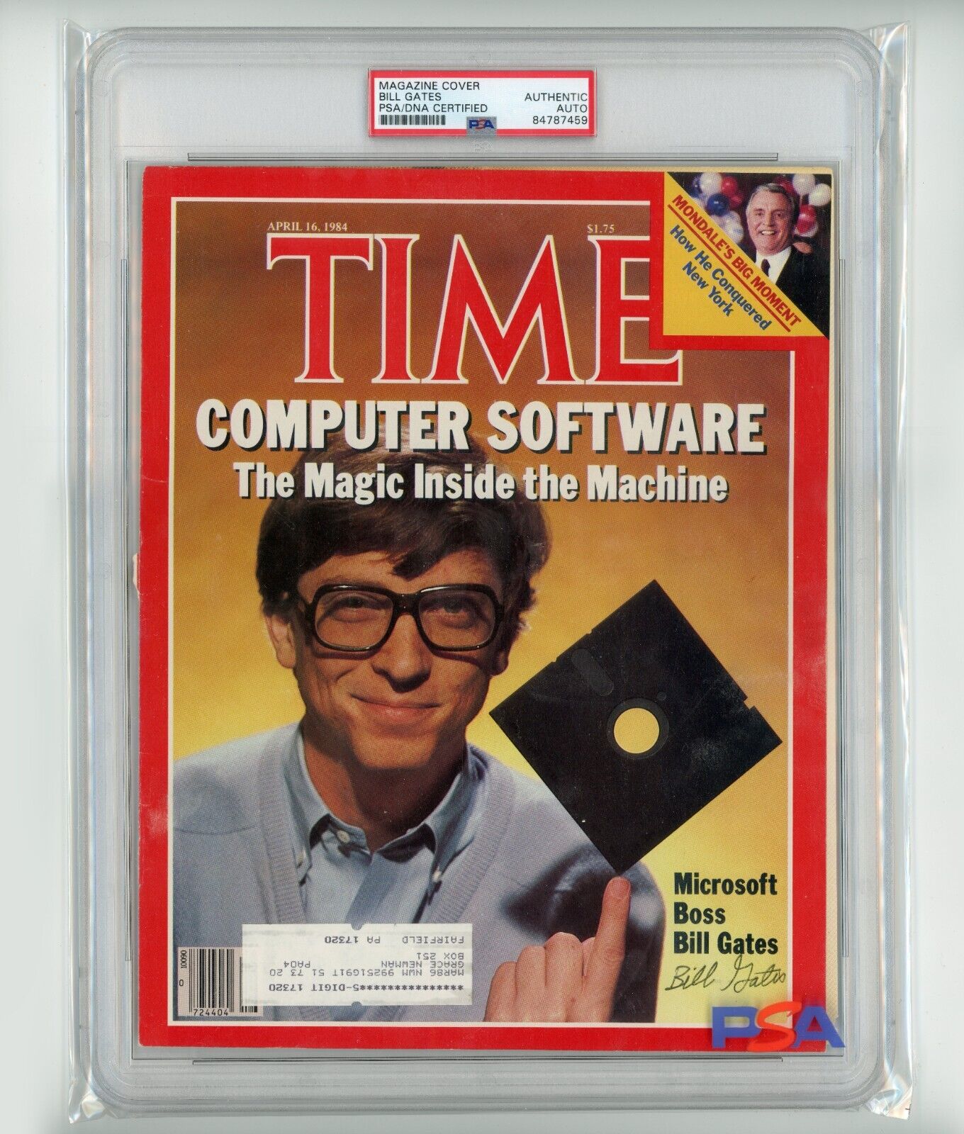 Bill Gates (Microsoft) ~ Signed Autographed 1984 Time Magazine Cover ~ PSA DNA