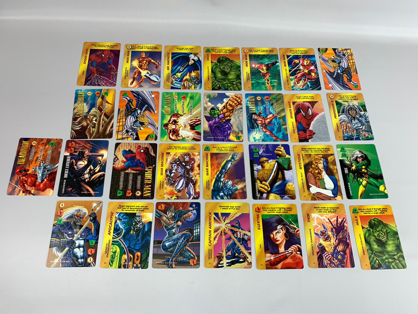 1995 Marvel OverPower Collectable Card Game Mixed Lot Of 29 cards