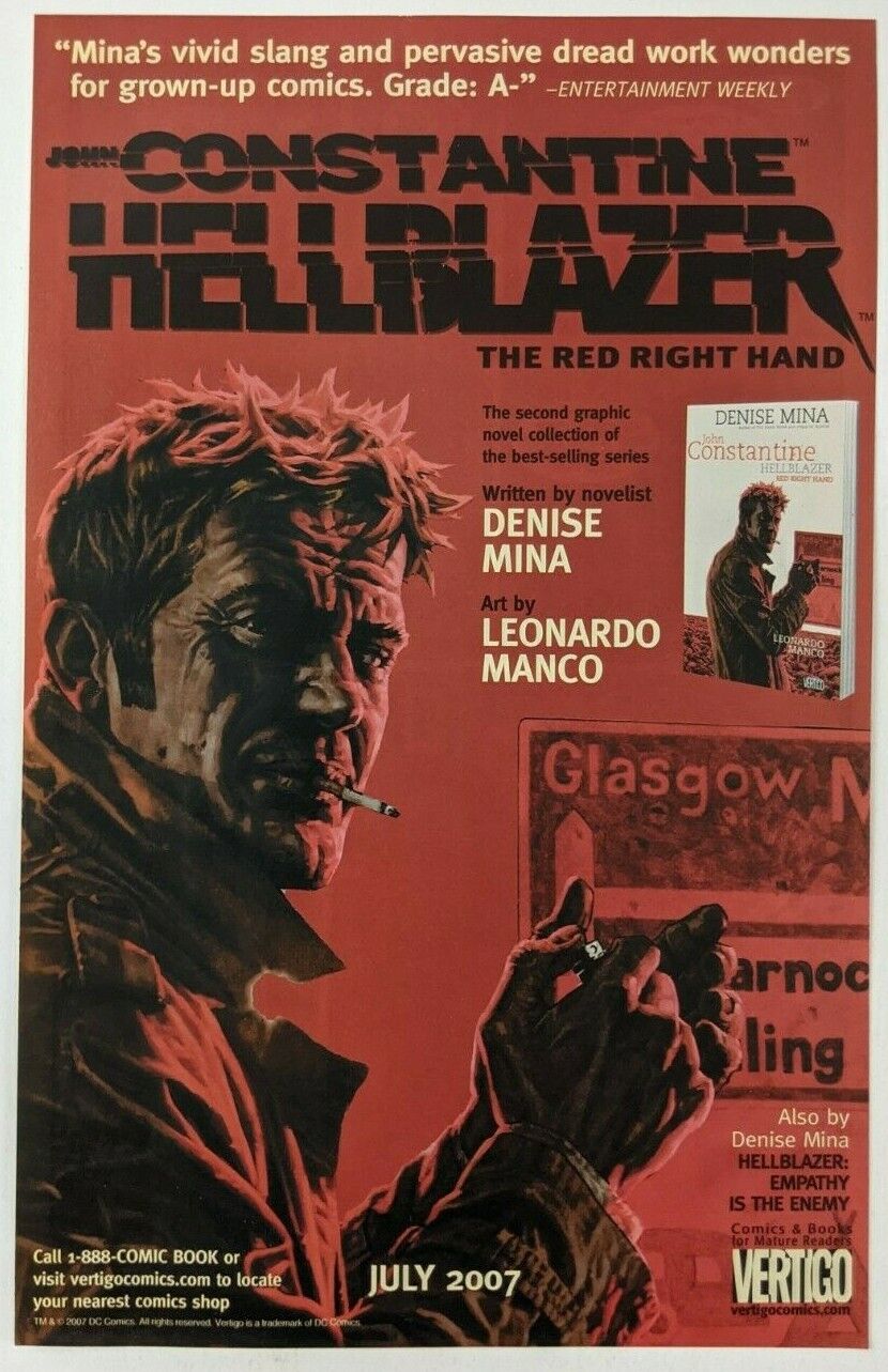 Constantine Hellblazer Red Right Hand Print Ad Comic Poster Art PROMO Official