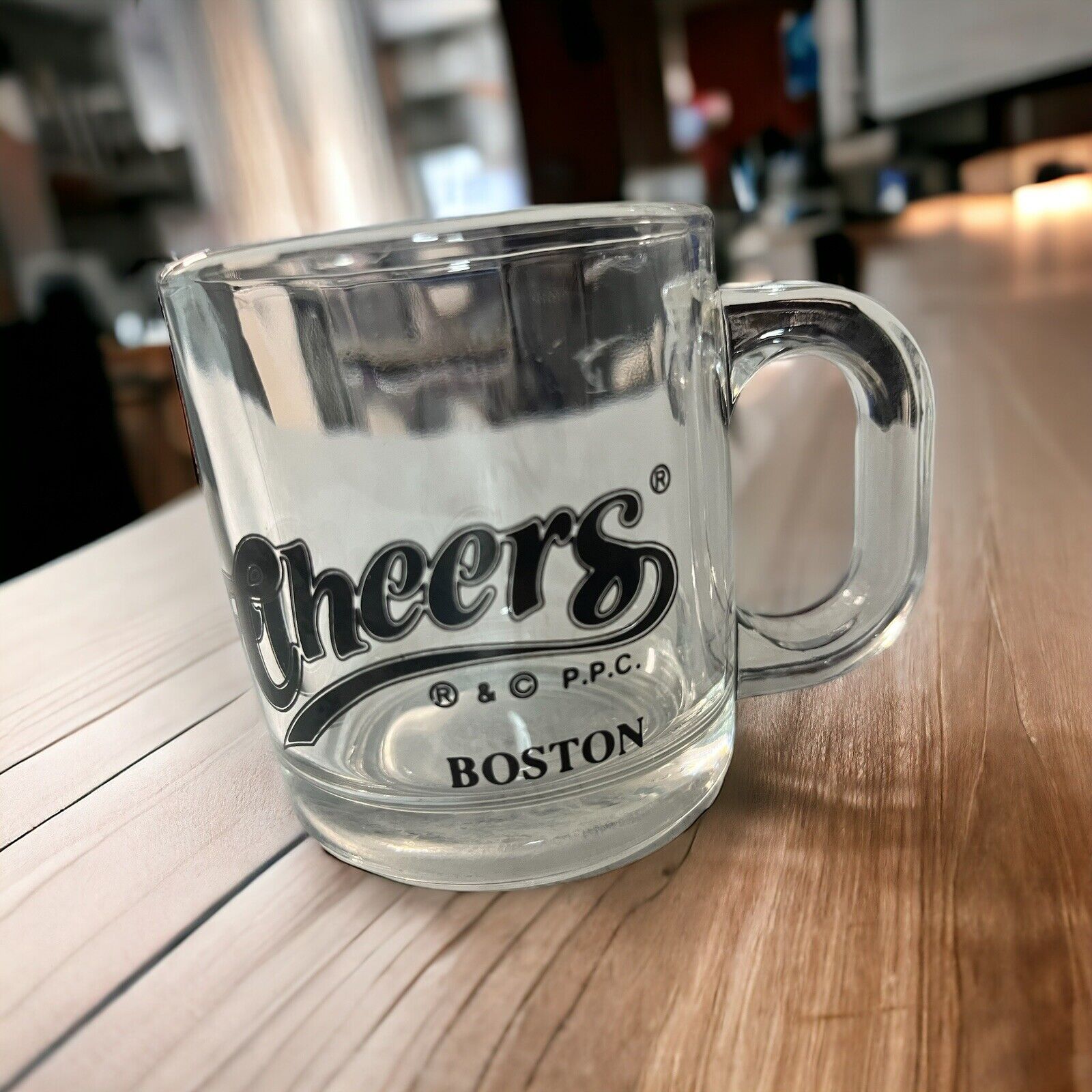 Cheers Beer Mug Glass Boston 6oz Small Glass Novelty Cheers TV Series Bar Mug