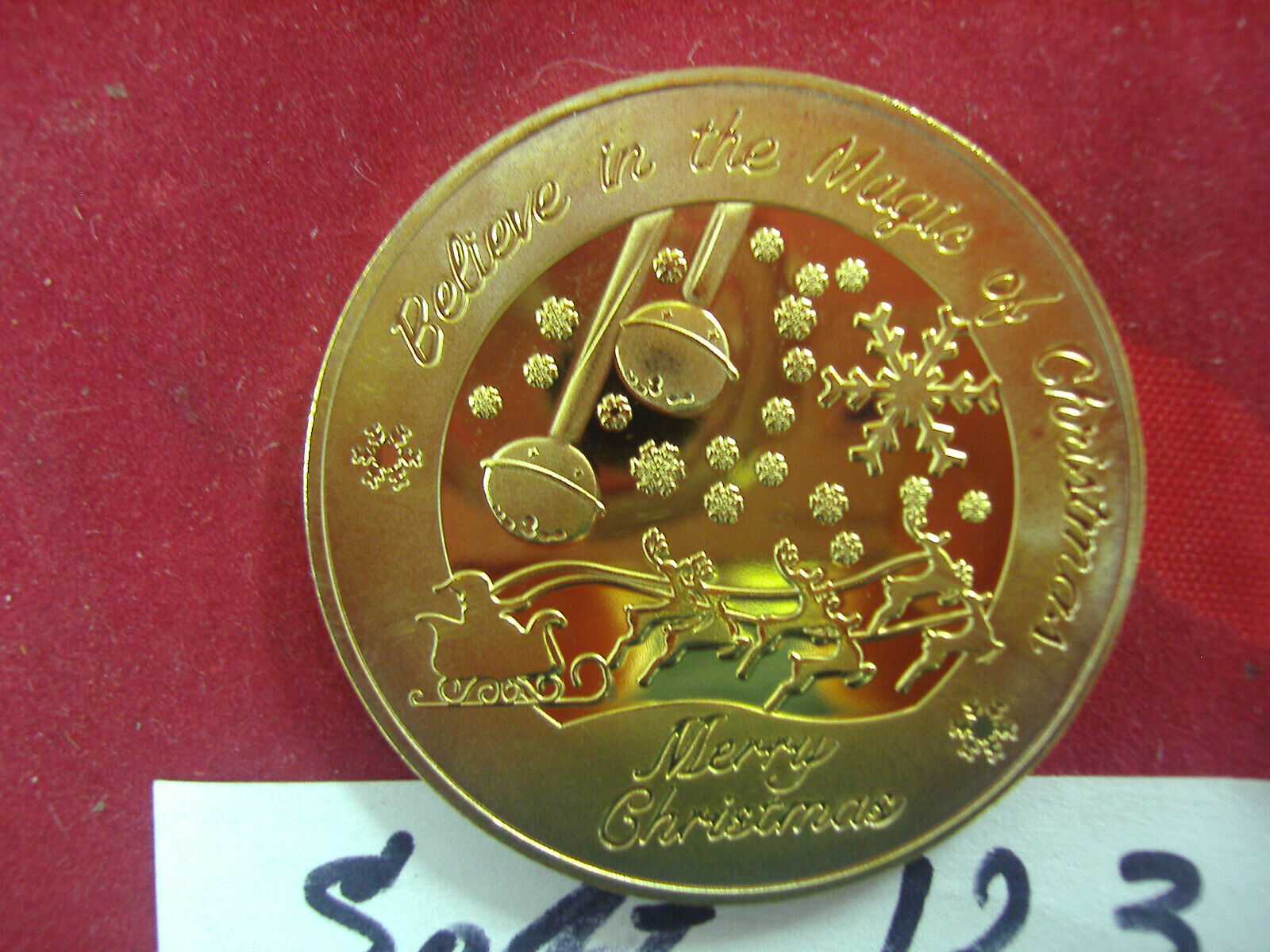 Gold Plated Santa Claus Wishing New Souvenir Coin North Pole Merry Christmas  