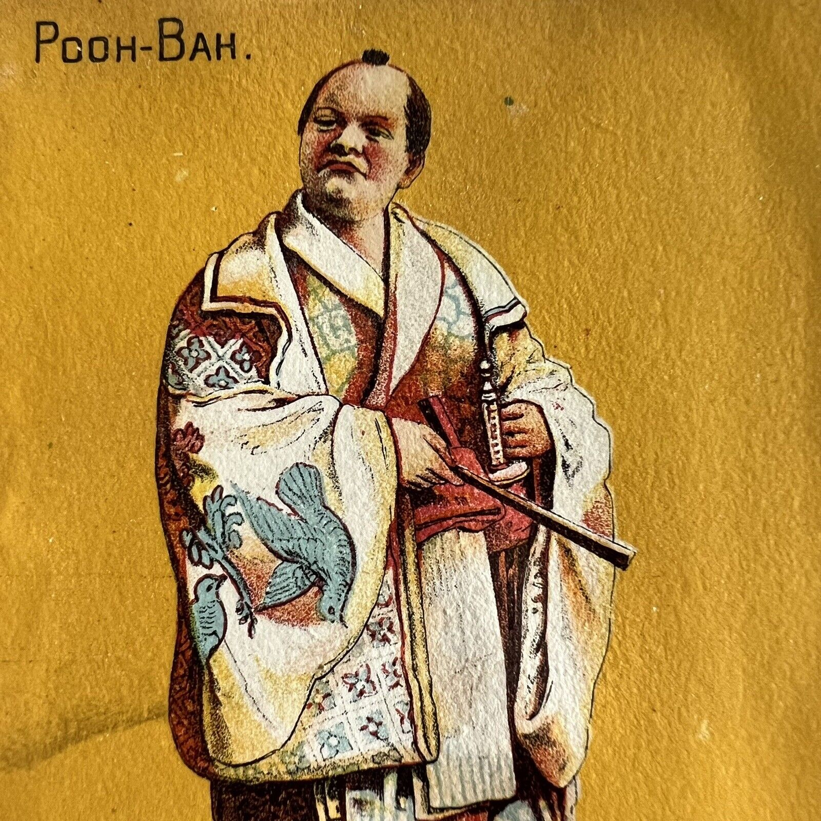 Antique Victorian Advertising Trade Card J&P Coats Thread Pooh Bah Mikado Opera