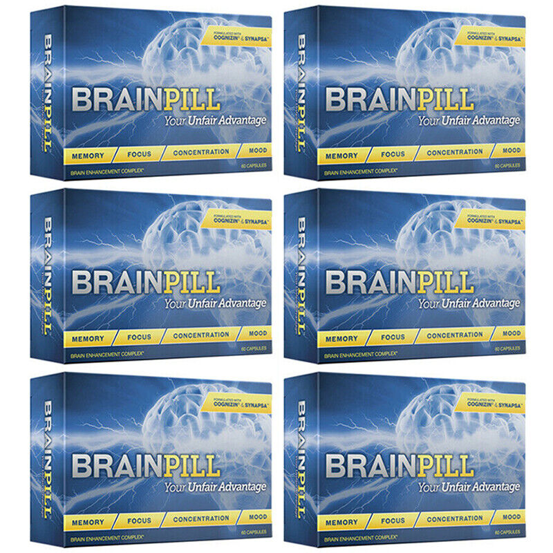 BRAINPILL Nootropics Focus Memory Mental Stamina Brain Pill Supplement 6 Months