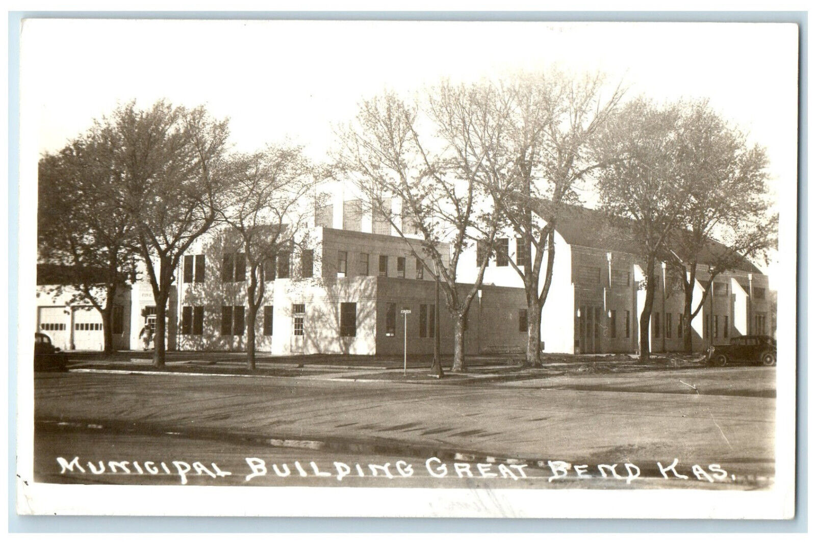 c1920\'s Municipal Building Great Bend Kansas KS Unposted RPPC Photo Postcard