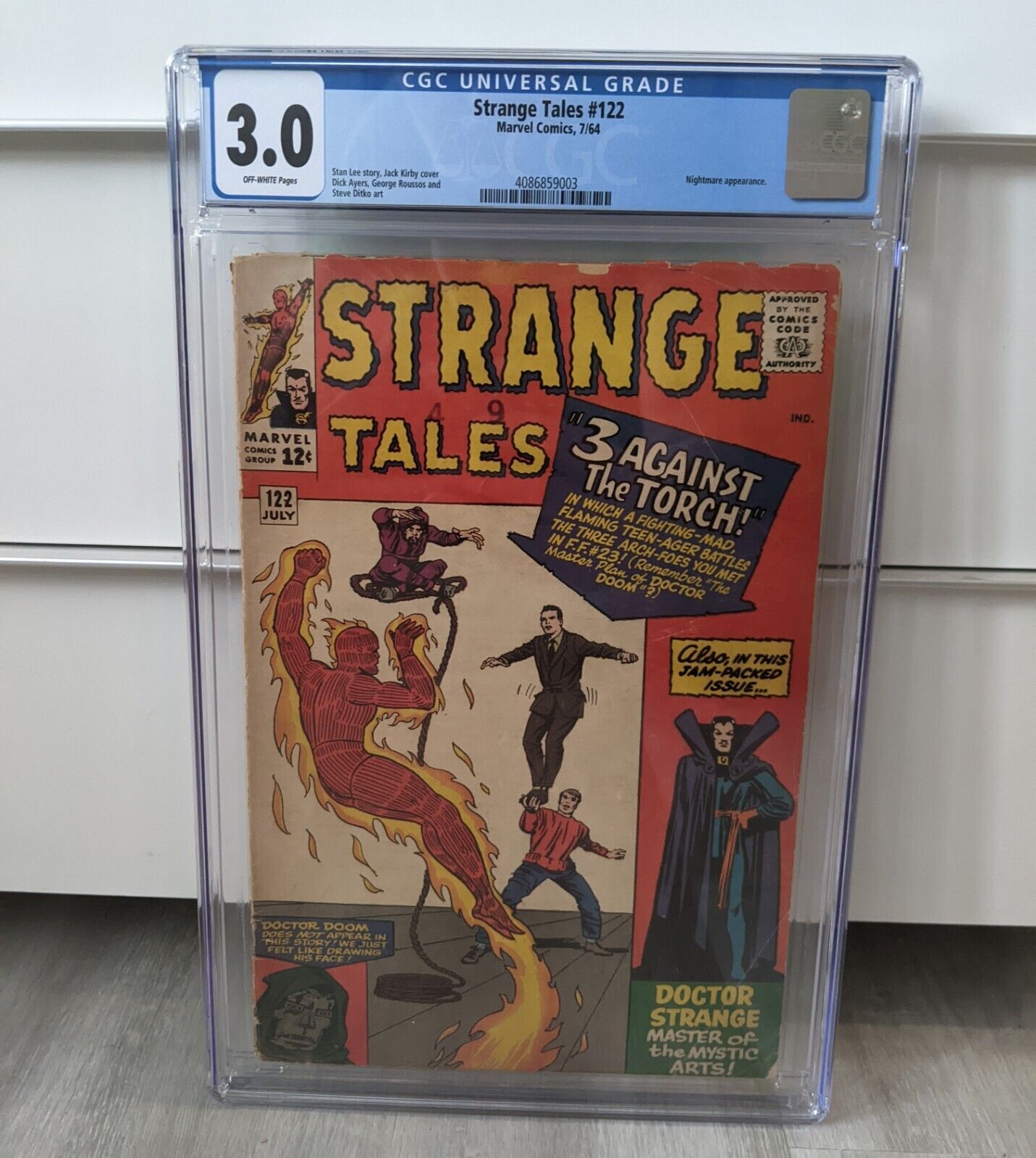 🔥🔥 Strange Tales #122 CGC 3.0 Human Torch Nightmare appearance 1964