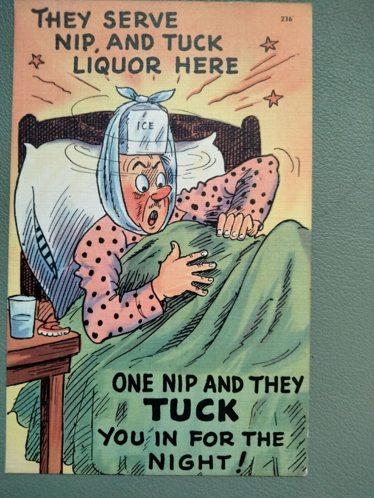 Vintage Drinking Alcohol Comic Humorous Postcard Unused