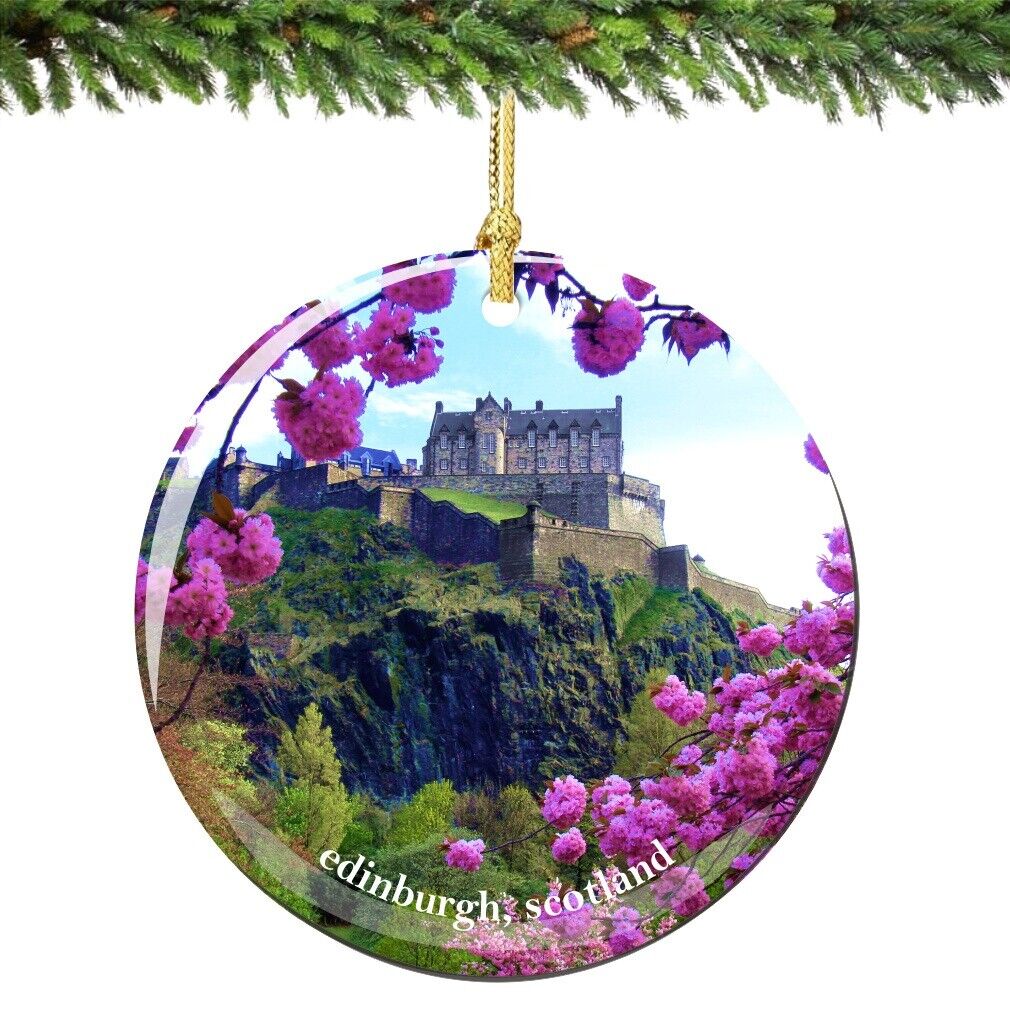 Edinburgh Scotland Porcelain Ornament - Scottish Christmas Souvenir Travel Gift