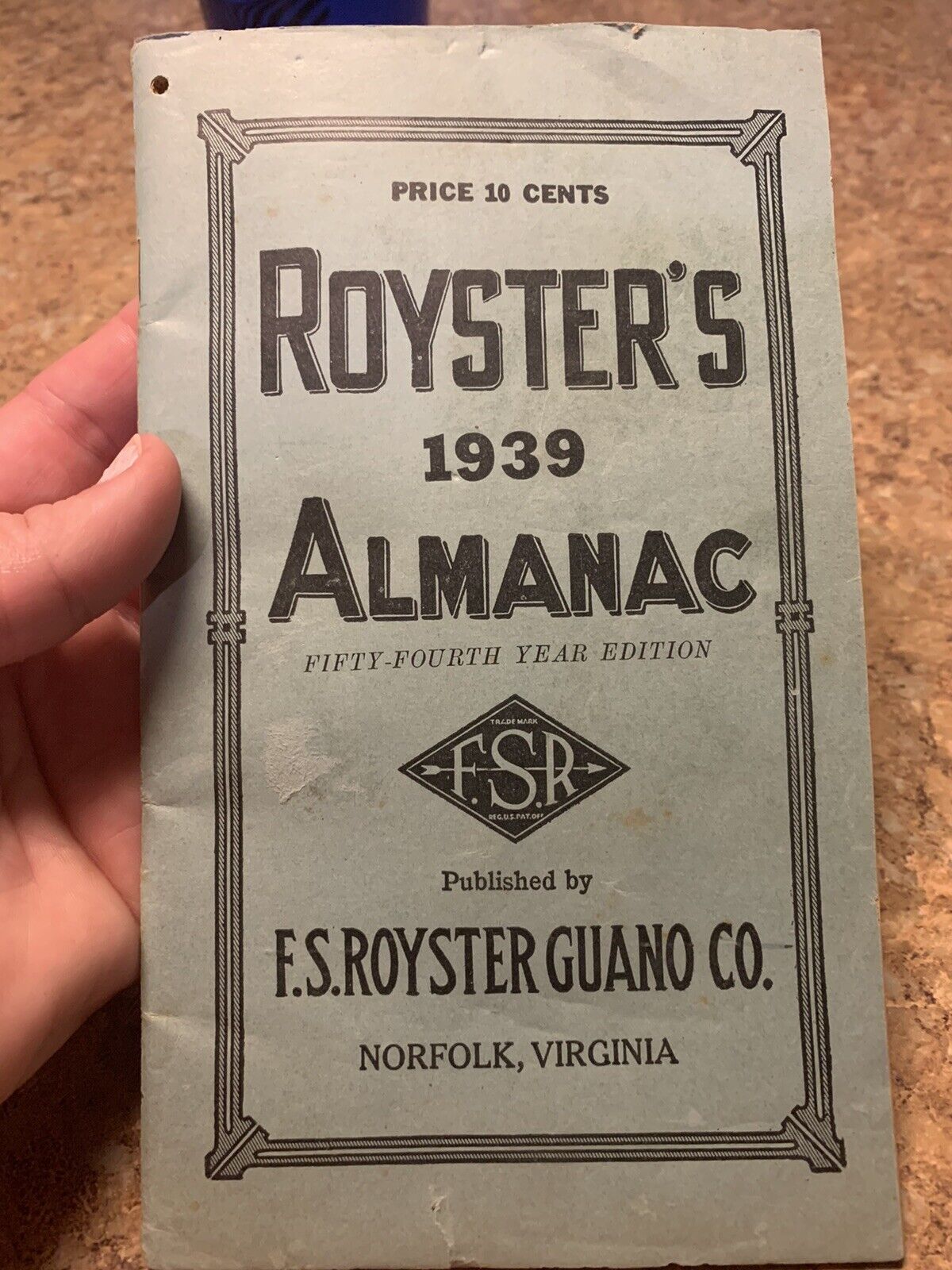 Royster’s Almanac-1939-Norfolk, VA