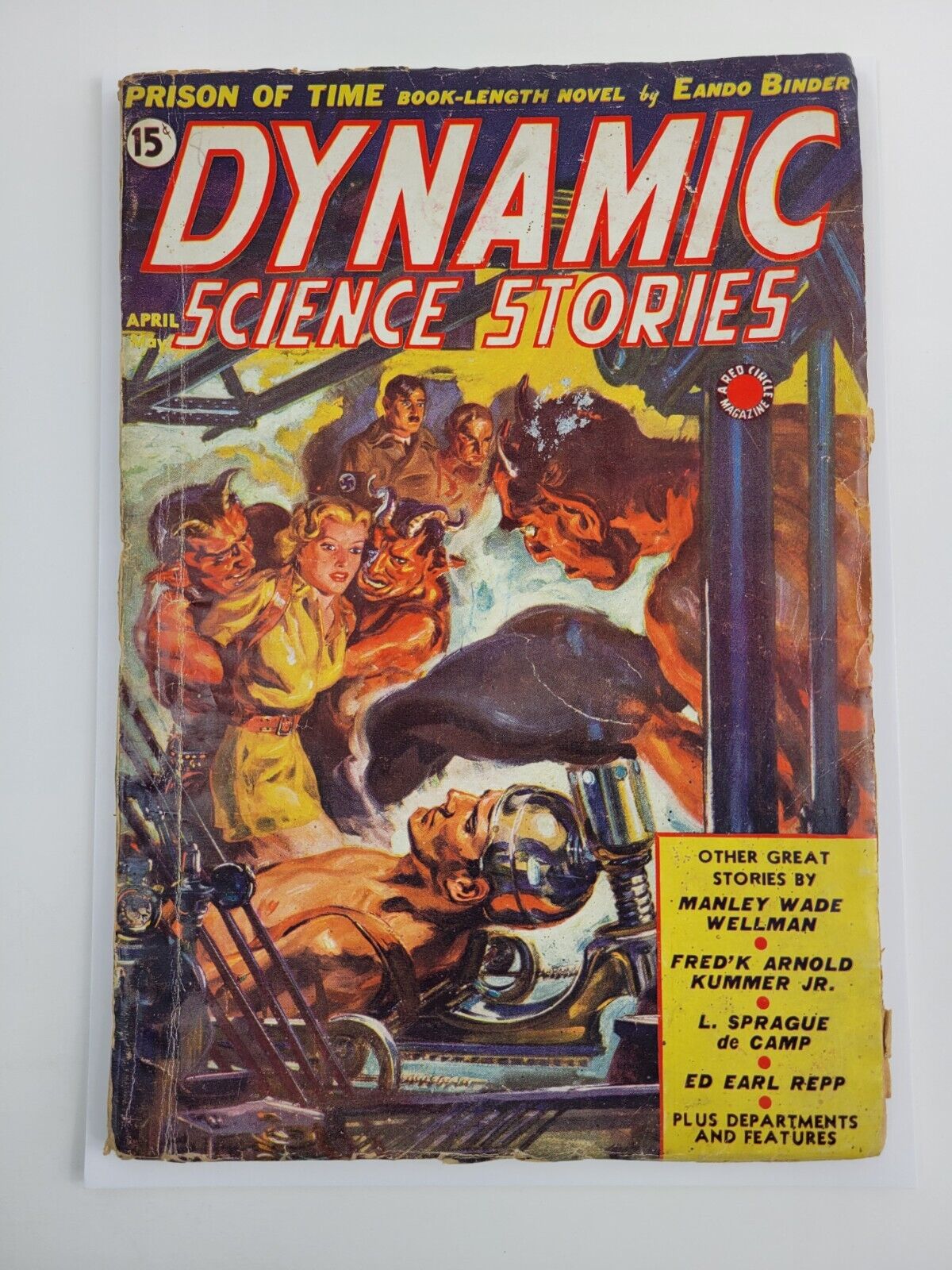 Dynamic Science Stories Pulp Magazine April-May 1939 Saunders Devil Hitler Cover