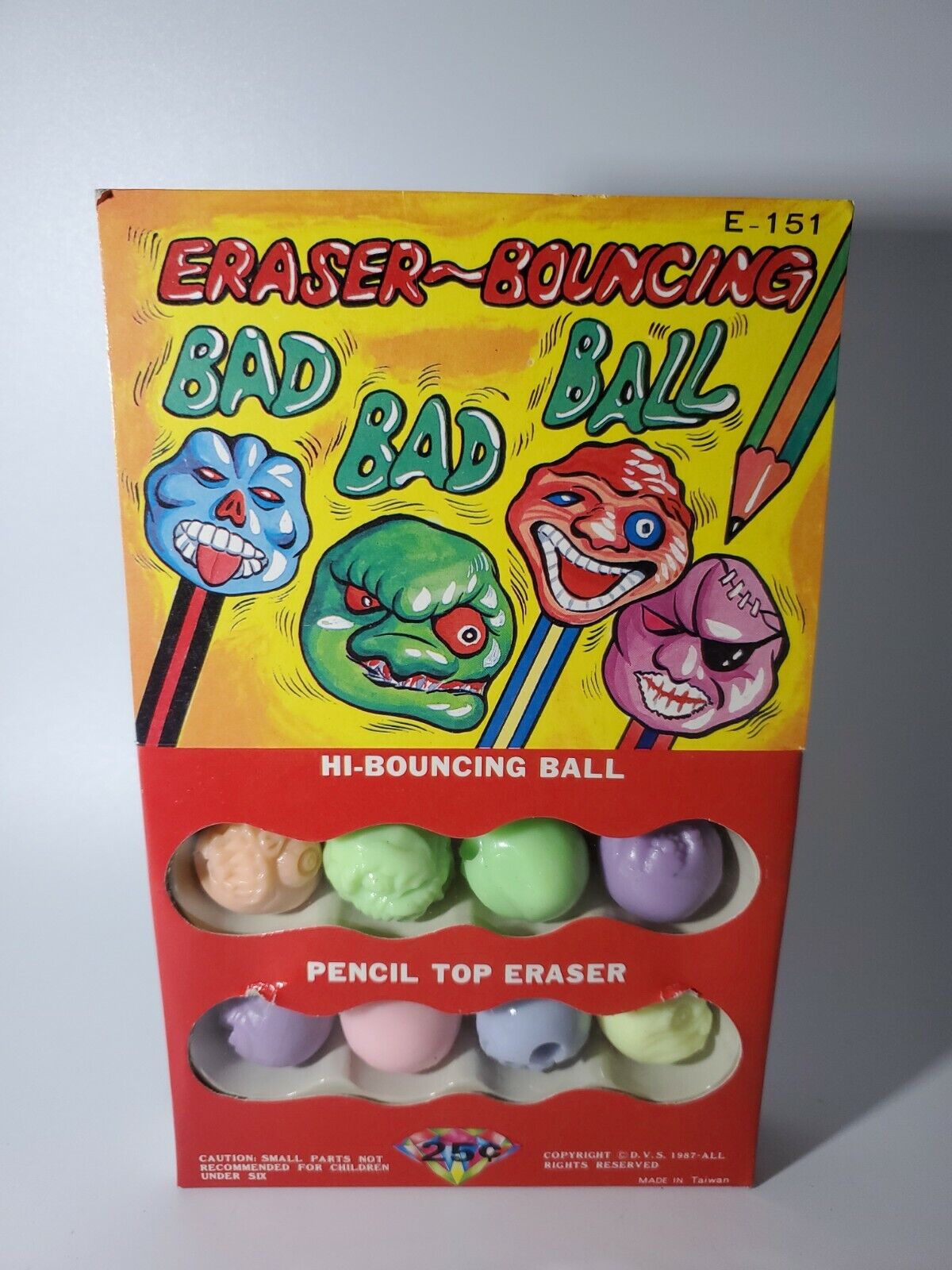 Vintage 1987 Eraser Bouncing Bad Balls Eraser Collector Set New 