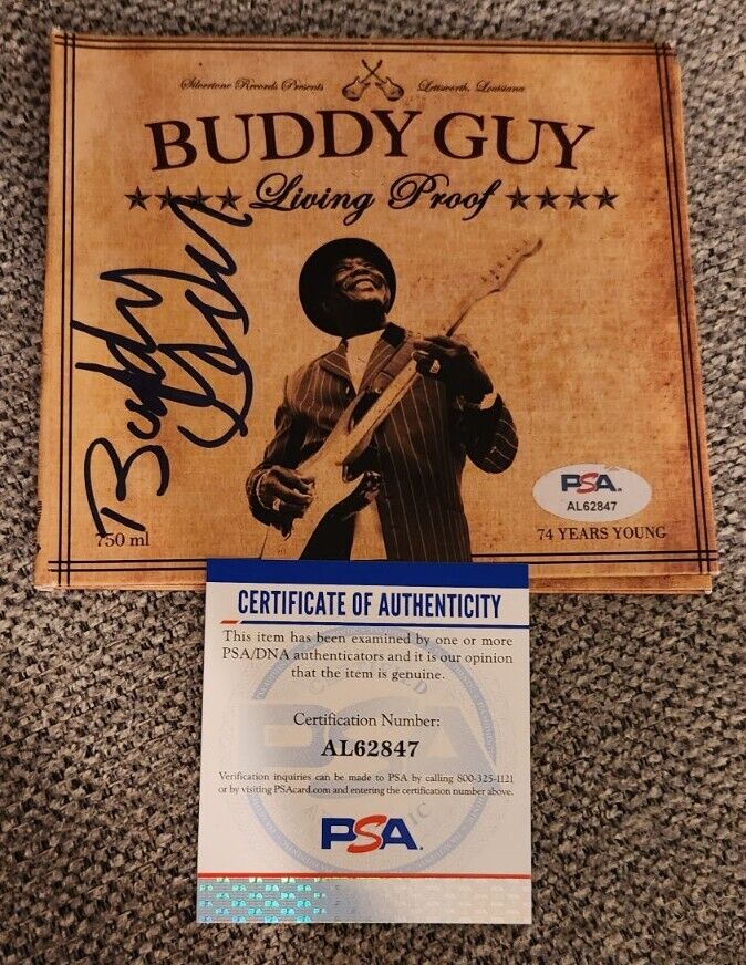 BUDDY GUY SIGNED LIVING PROOF CD PSA/DNA AUTHENTICATED CERT#AL62847 RARE BLUES