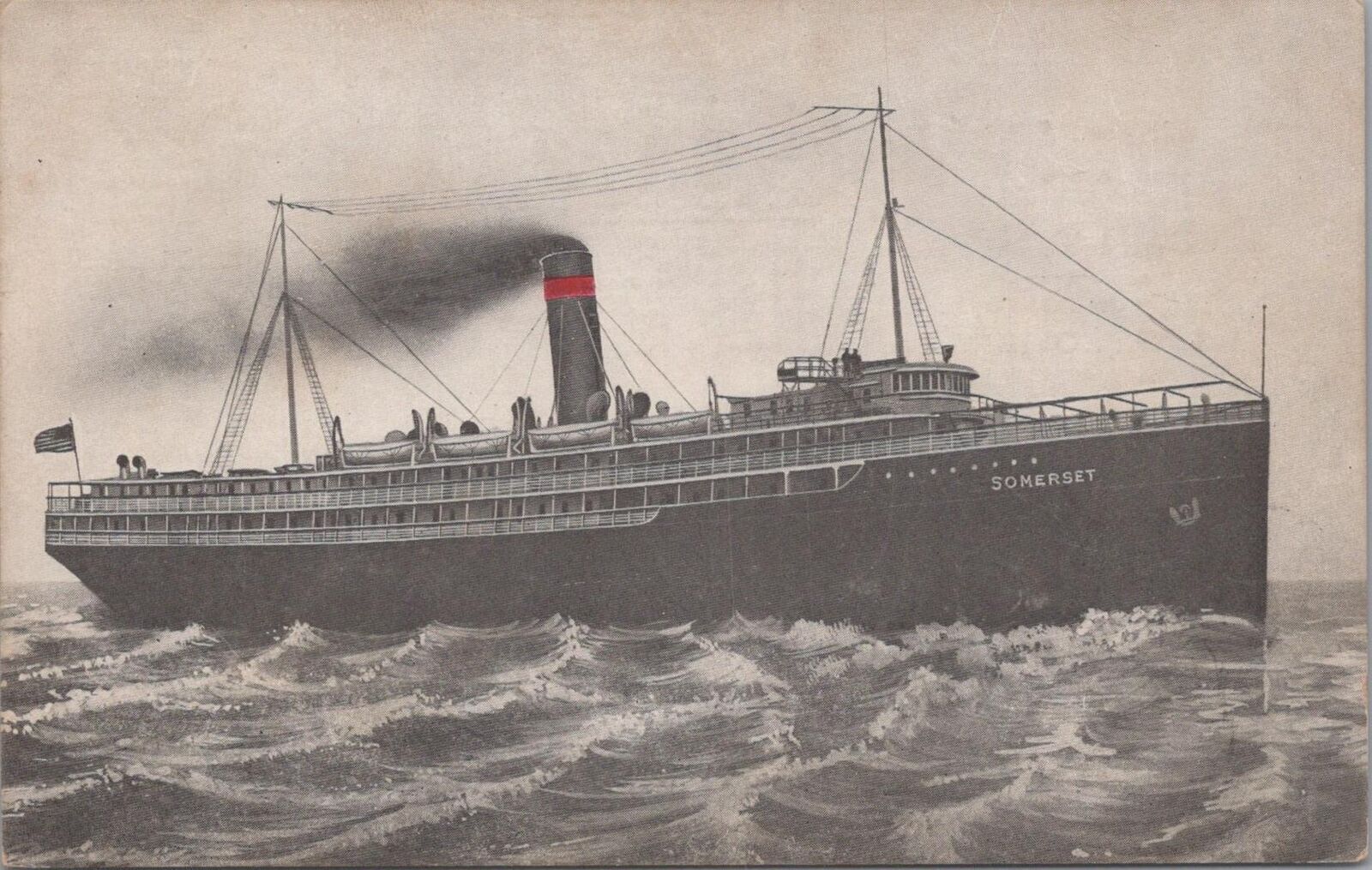 Postcard Ship On Board S.S. Somerset 