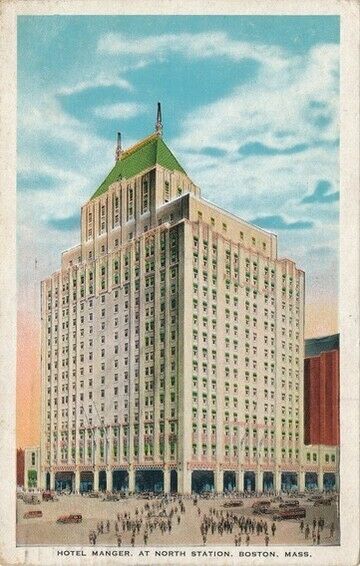 Hotel Manger at North Station in Boston, MA 1933 posted postcard