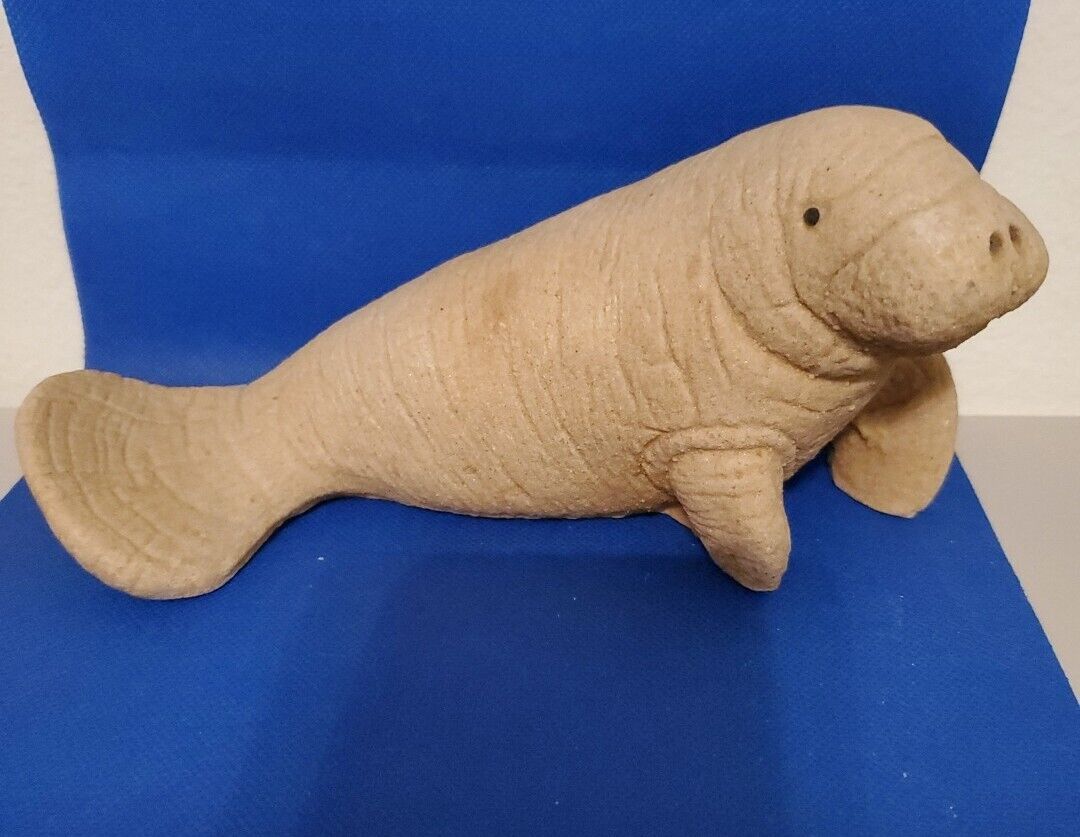 7” Manatee Sea Cow Figurine Florida Sand Made Creations Souvenir Paperweight 