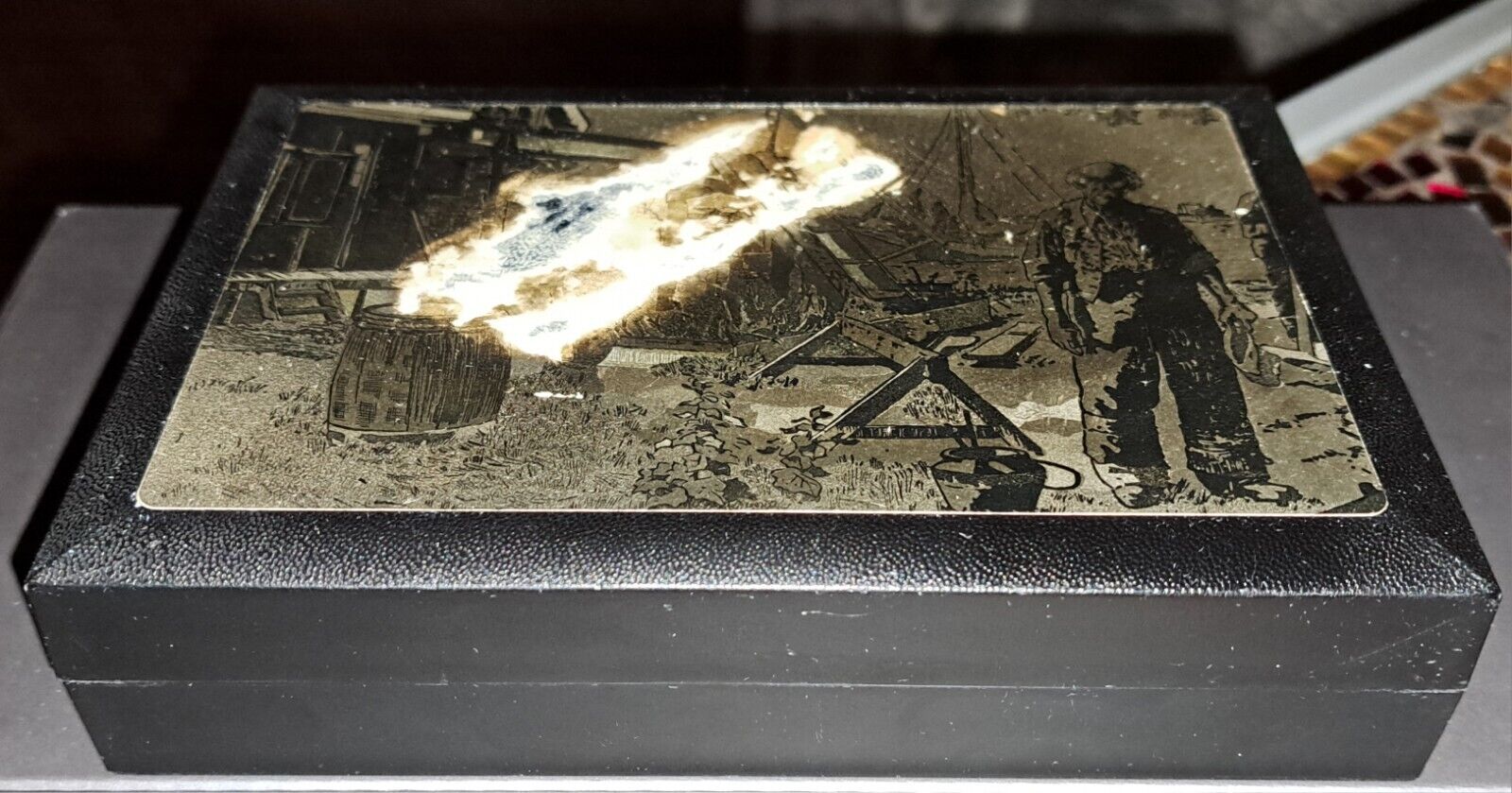 Lionel Barrymore Gold Set Etched Foil 2 Playing Card Decks Case Vintage